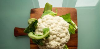 Cauliflower on a board