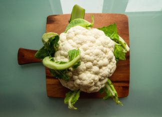 Cauliflower on a board