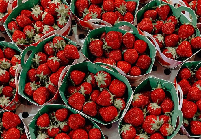 Heathiest fruits: Bunches of strawberries