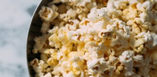 Stovetop popcorn in a bowl