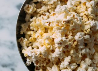 Stovetop popcorn in a bowl