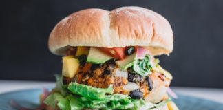 Tasty-looking vegan burger