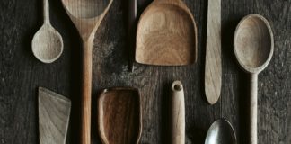 Variety of wooden spoons