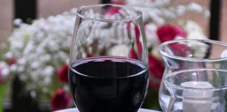 Red wine with dark chocolate