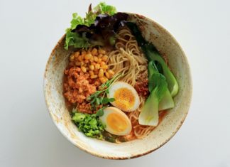 Bowl with boiled eggs