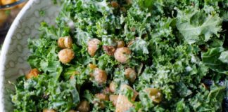 Delicious vegan kale salad