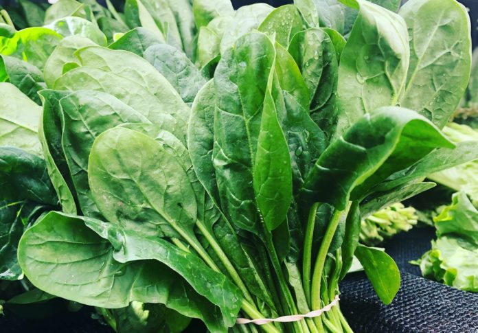 Spring veggies: spinach