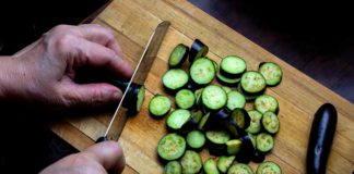 Chopping vegetables