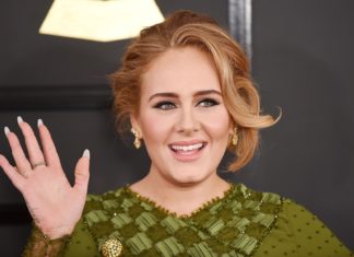 Adele at the 59th Annual Grammy Awards