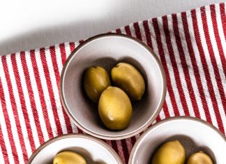 Olives in dishes