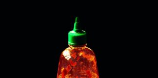 Empty bottle of hot sauce
