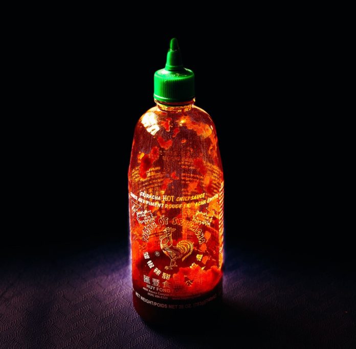 Empty bottle of hot sauce