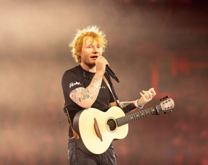 Ed Sheeran performs during Mathematics Tour in July 2023