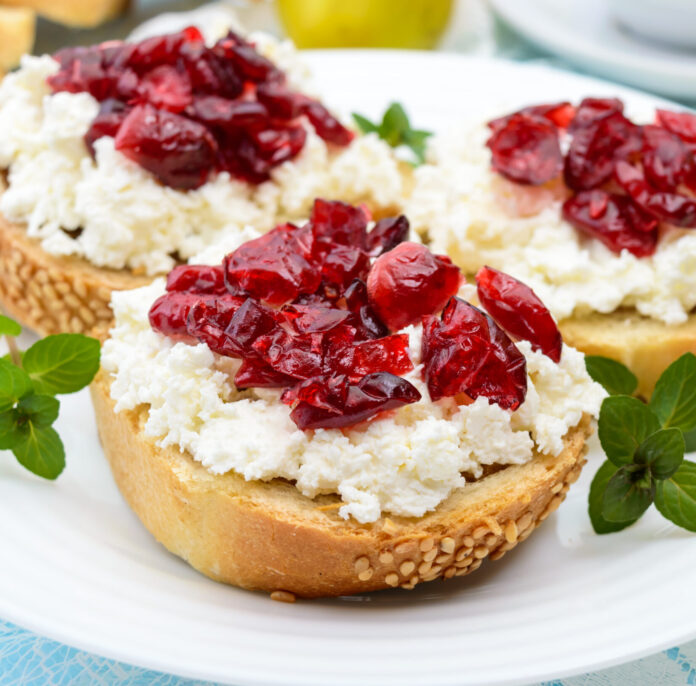 Feta cranberry on bread