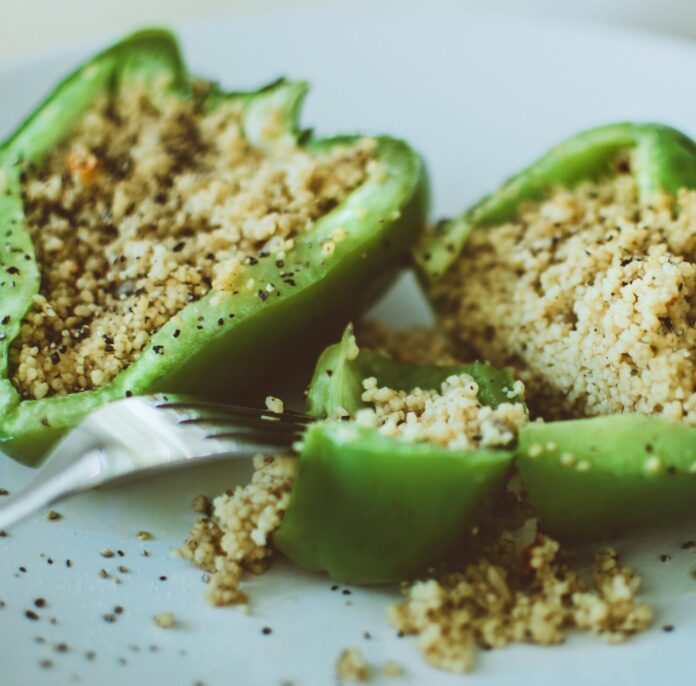 Green Bell Pepper Stuffed With Couscous