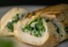 Close-up of a Chicken Breast Roulade with Spinach Filling